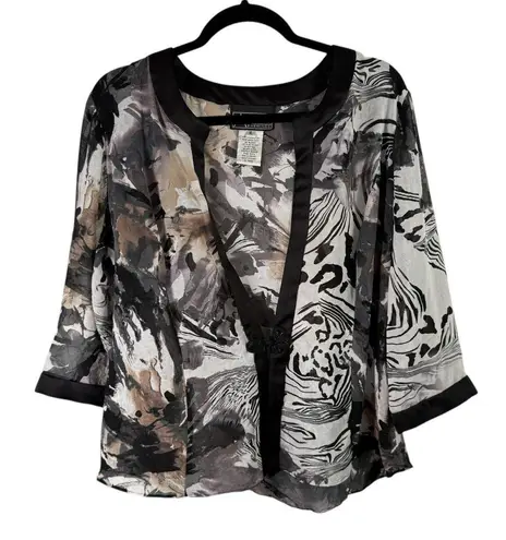 Alex Evenings Mulitcolor Abstract Sheer Jacket Party Cocktail Wedding Womens XL