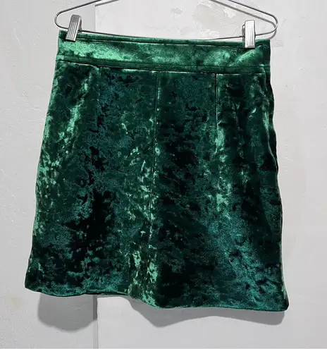 Sandro Paris mini skirt green emerald velvet size 3 /L
