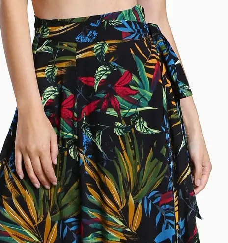 Tropical Print Wrap Skirt Boho Festival Maxi Wrap Skirt Size undefined