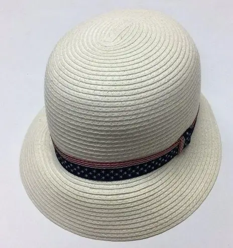 David & Young D&Y  Womens Ivory Patriotic Hat July 4th Sun Beach One Size