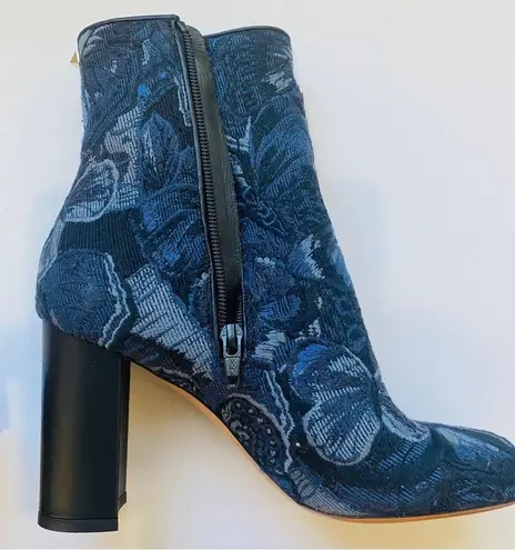 Valentino Garavani Valentino blue floral tapestry ankle boots