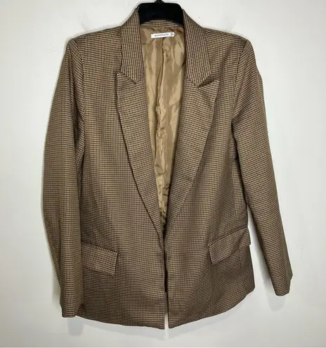 Staccato houndstooth open blazer tan brown multi colored women’s size small