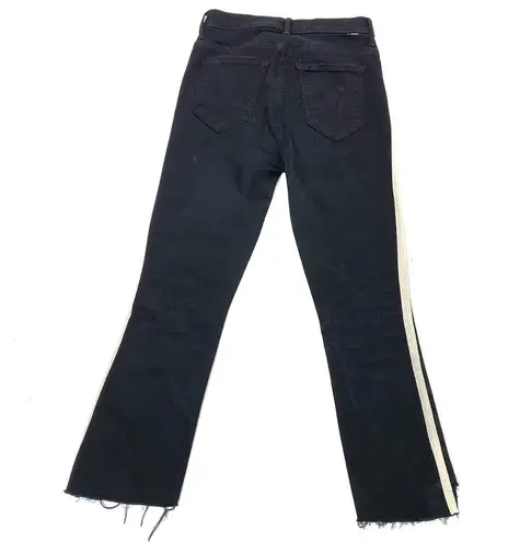 Mother Insider Crop Step Fray in Guilty Racer High Waist Black 25