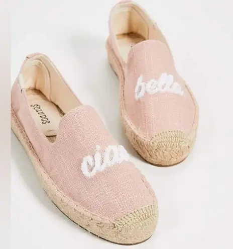 Soludos Ciao Bella Dusty Pink & Woven Smoking Slippers Espadrilles | Size 6