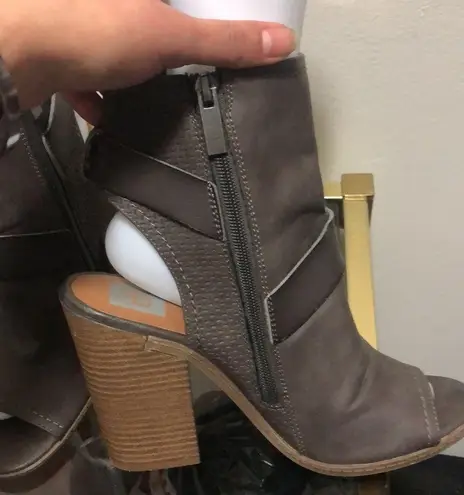 Doles vita open toe chunky heeled open back bootie Gray Size 9