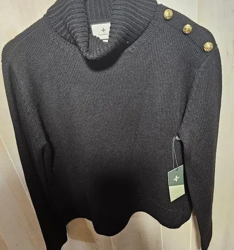Tuckernuck Black and Gold Cowl Turtleneck Sweater