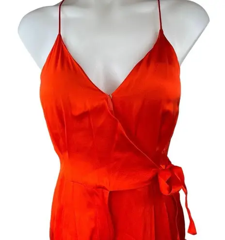 Scotch & Soda Red Silk Satin Spaghetti Cami Camisole Wrap Romper Jumpsuit Sz XS
