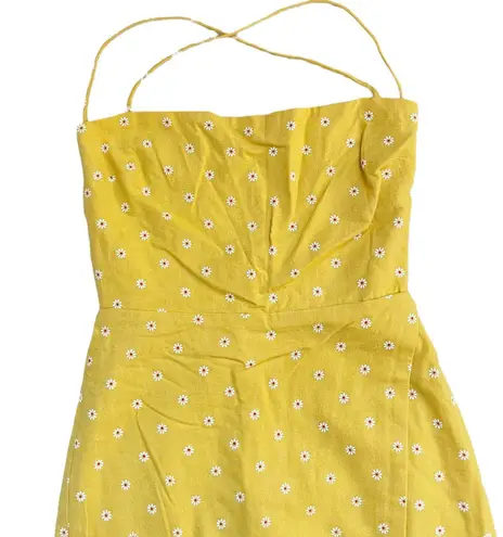 Majorelle NWT Yellow Daisy Lace Up Midi Dress - XXS