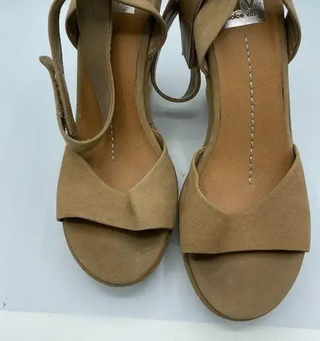 Dolce Vita Brown Leather Espadrille Wedge Sandals Womens 10 Heels Beachy Summer