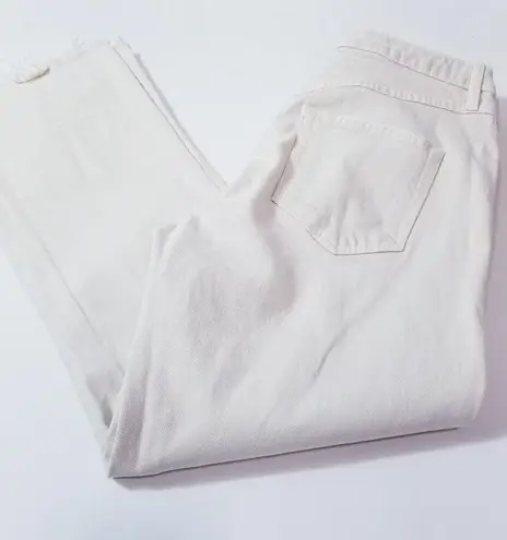 AMO Jeans Bella Vintage White Frayed Hem High Rise Denim Size 29