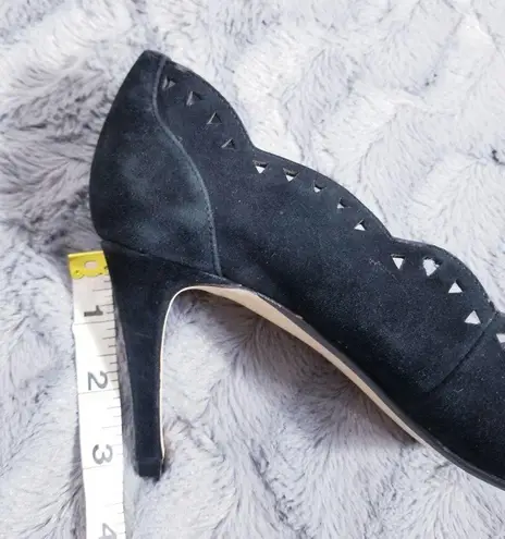 Dune London Suede Laser Cut Pointed Toe Heels