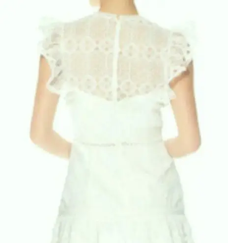 Monique Lhuillier Lace Cocktail Minidress white size 6