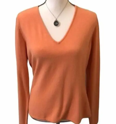 NEW YORK & CO Vibrant Orange Peach V