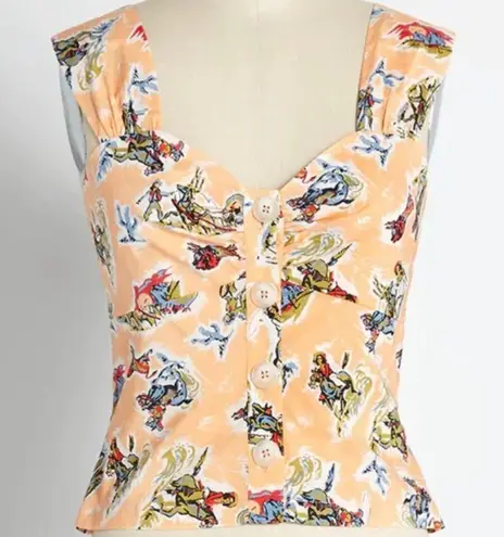 Modcloth NWT  Serene Serenade Tank Top Rodeo Cowboy Cowgirl Sz 14