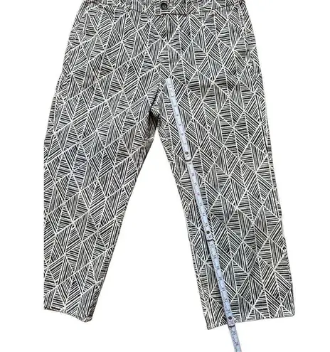 Soft Surroundings Women's Black Ivory Geometric Woven Ankle Pants Sz 10