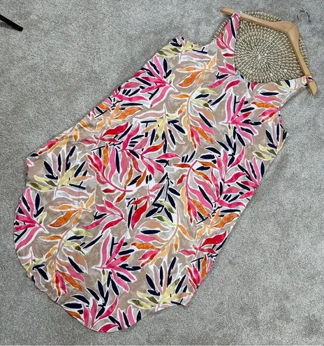 Nic+Zoe Sunrise Floral Tank Midi Dress Sleeveless V-Neck Rayon Multicolor Size L