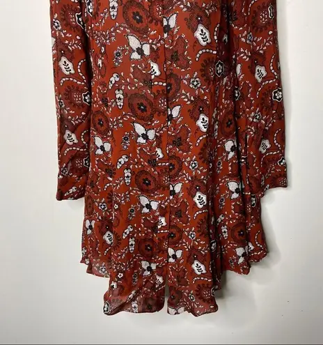 ALC Frank A.L.C Randi Mini Button front Dress Floral print Henna, Black, & White