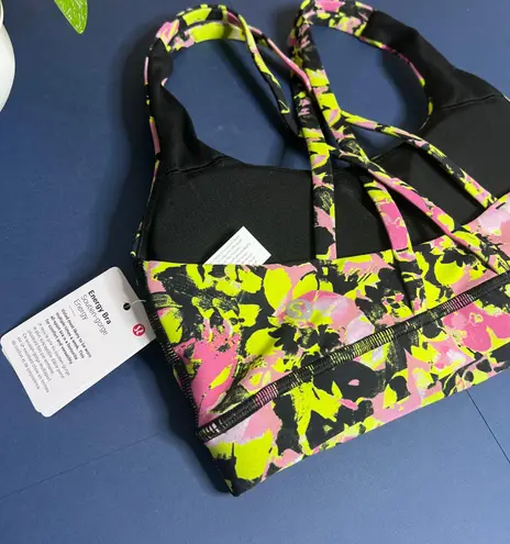 Lululemon Energy Bra Luxtreme NWT Size 4 Inflect Floral Highlight Yellow Multi