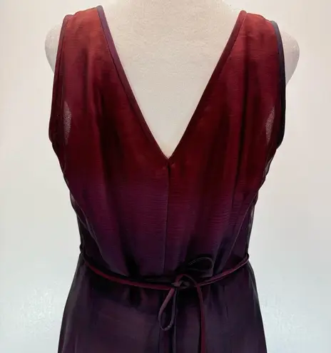 Kay Unger NEW  New York Burgundy to Deep Purple Ombré Sleeveless Wrap Dress Sz 10