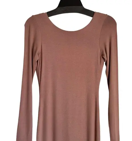 Naked Wardrobe NW Open Back Midi Dress Bodycon Long Sleeve COCO Small NW-D0317