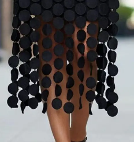 NWOT ~ Women's Black Boho Fringe Long Skirt with Mini Skirt Underneath ~ MEDIUM