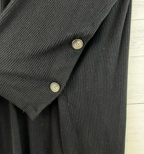 Fifteen Twenty Black Ribbed Knit Button Side Top Size XL