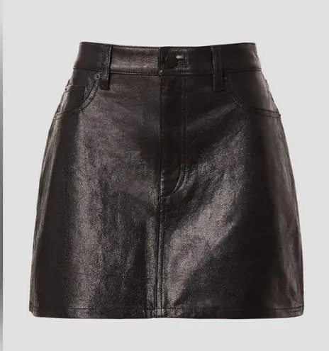 DL1961 RTR sz31 (10-12)  Alma Mini skirt Genuine leather solid black sexy a-line