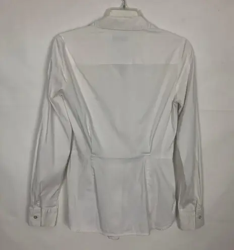 Bailey 44 Button Down Tie Front White Shirt Small Old Money Quiet Luxury Elegant