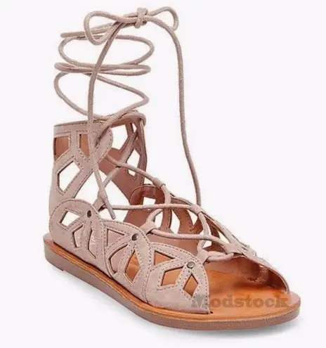 Vintage Mossimo Nadine Ghillie Lace Up Sandals Tan Neutral Boho Y2K Gladiator 7