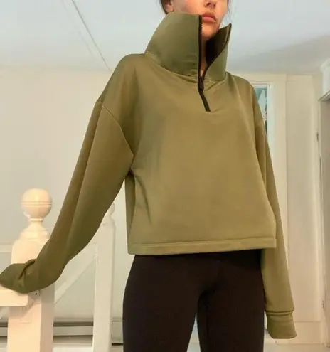 Dudley Stephens Dunning Quarter Zip Pullover in Power Stretch Army Green M $158 Size M