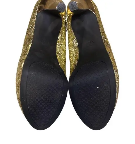 Mossimo EUC Gold Sequins Platform Stiletto Heels Sz 9