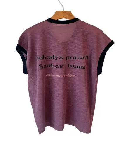 Yizhi Fashion Top Womens Large Oversized Short Sleeve Purple Cat Print Sheer - Image 10