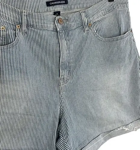 Calvin Klein  Jeans Women’s Plus Size Pin Stripe Jean Shorts Size 14