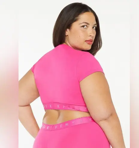 Savage X Fenty | Cotton Jersey Logo Crop Top in Pink