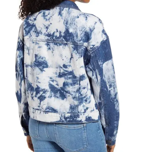 BP New  Bleach Overdye Denim Jacket Blue Bleached Cotton Jean Jacket