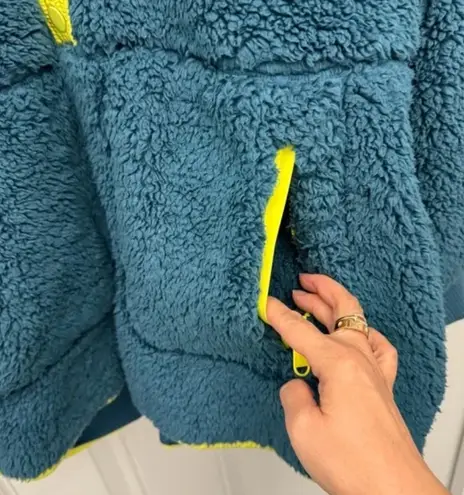 Free People Movement Fall to Rise Fluffy Quarterzip Pullover Margarita Blue