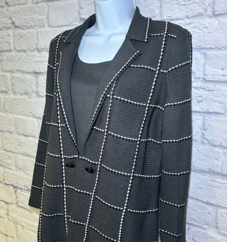 Ming Wang Womens Gray Black 2 Pc Jacket & Tank Top S, XS Business Career