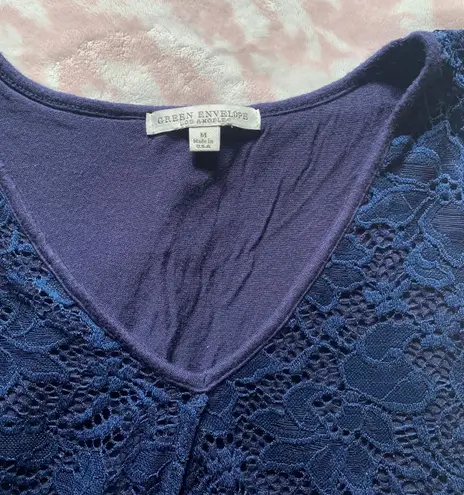 Green Envelope LA Lace Layered Sleeveless Blouse