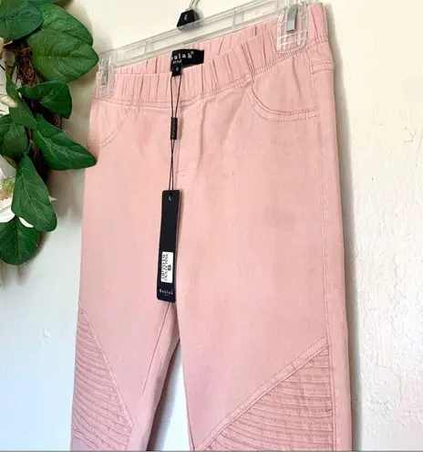Beulah NWT Dusty Pink Moto Skinny Jeggings S