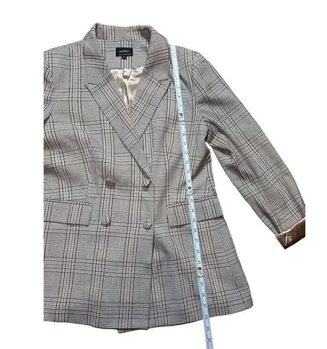 Bardot x Revolve tan gray long line button closure blazer sz M