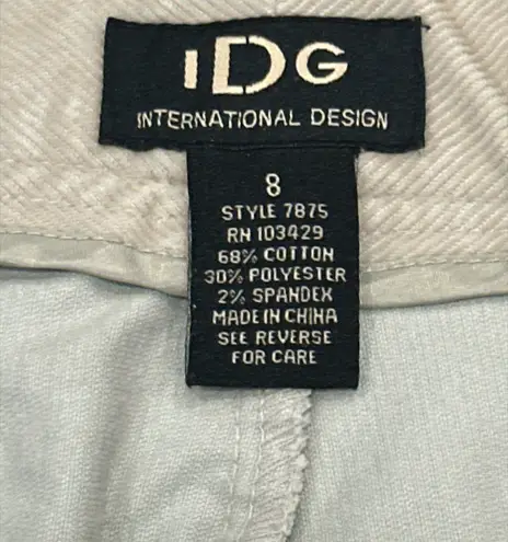 IDG Beige Khaki Cargo Pants Cropped Casual Outdoors Women's Size 8 Tan