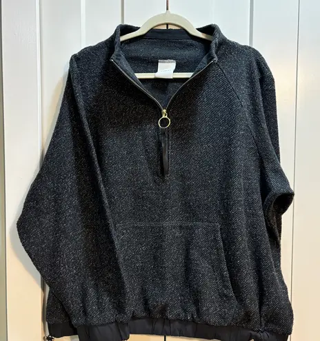 Varley Barnett Charcoal Marl Womens 1/2 Zip Sweater, Sz L