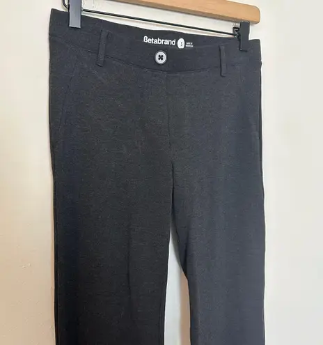 Betabrand - Dress Pant Yoga Pants Straight Leg Classic Charcoal Business Career