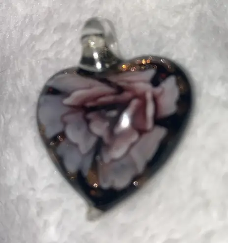 Glass Blown heart shaped pendant