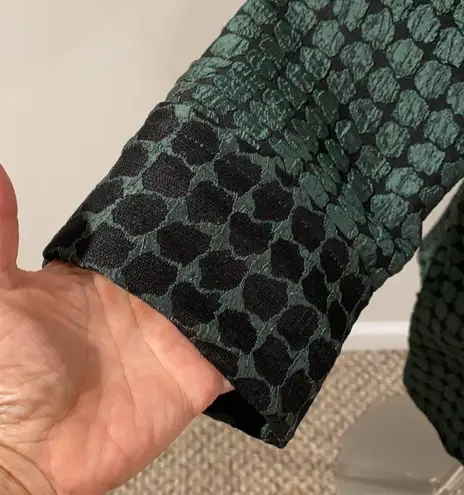 IC by Connie K Green Black Textured Jacket Size M