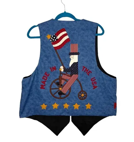 Vintage Handmade Patriotic American USA Quilted Vest Size undefined