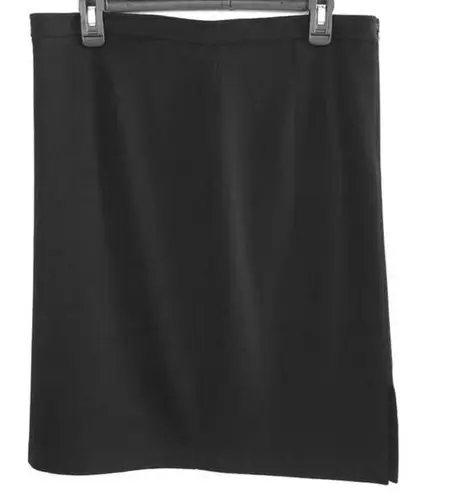 St. John Caviar Wool Blend Knit Pencil Skirt Black 10