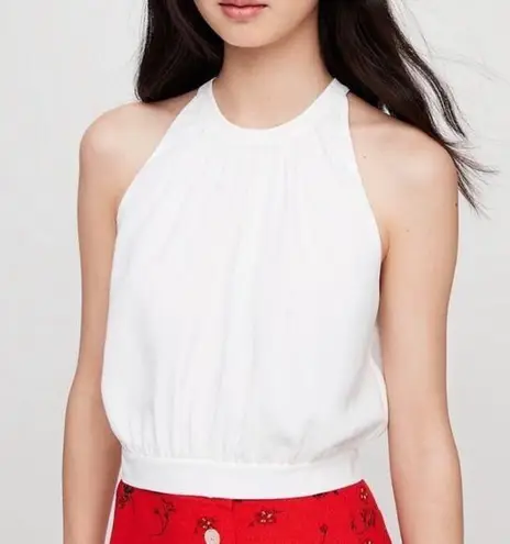 ARITZIA Wilfred Patrice Cropped Halter Open Tie Back Blouse XS White
