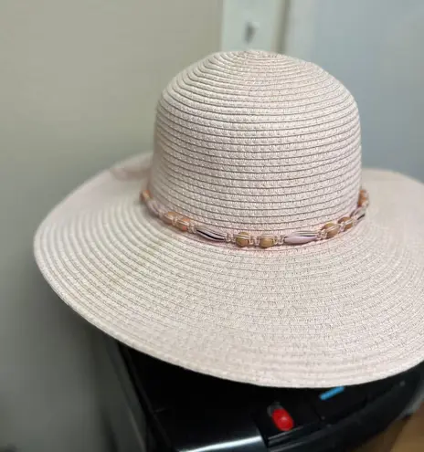 Women's Pink Straw Sun Hat