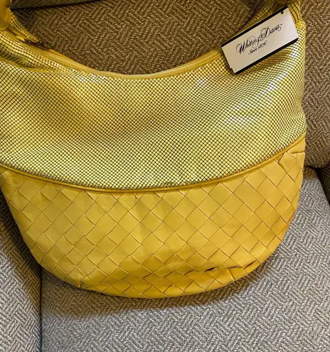 Whiting & Davis Vintage Mesh Purse yellow matte NWT